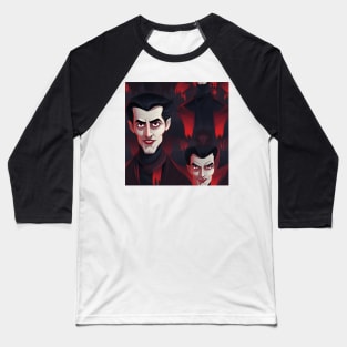 Halloween Monsters 9 - Dracula/Vampire Baseball T-Shirt